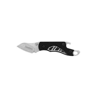 Kershaw 1025 Cinder Folding Knife Drop Point 1.40" Stonewashed 3Cr13 Plain Edge Blade, Black Handle