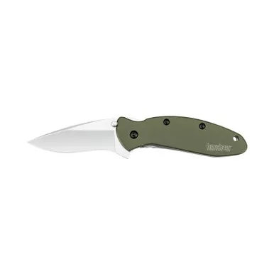 Kershaw 1620OL Scallion, Olive Folding Knife Assisted SpeedSafe Drop Point 2.40" 420HC Plain Edge Blade, Olive Handle