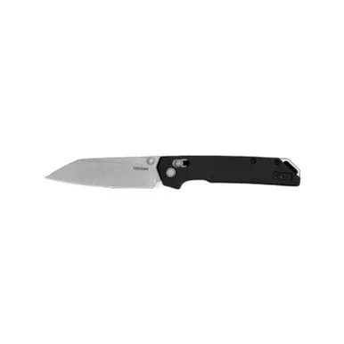 Kershaw 2038R Iridium Folding Knife 3.4" D2 59-60 Stonewashed Reverse Tanto Plain Edge Blade, Gray Anodized Aluminum Handle
