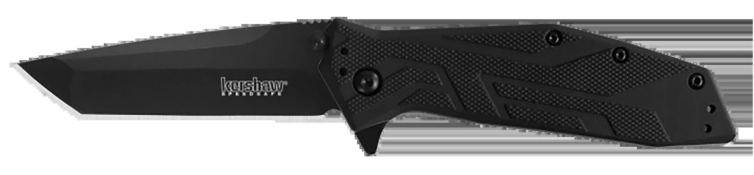 Kershaw Brawler Folding Knife, Assisted Tanto, Black Oxide 8Cr13MoV, Glass-Filled Nylon Handle, 1990