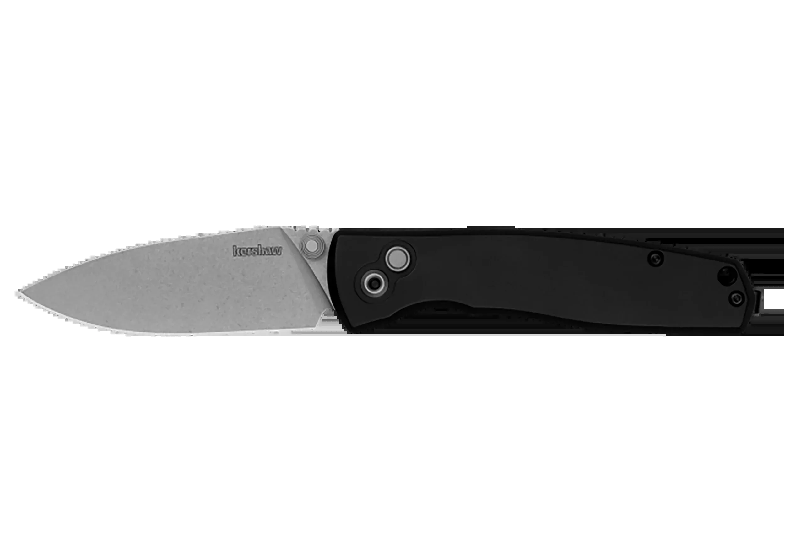 Kershaw Kindred Folding Knife with Button Lock, 3 in D2 Stonewashed Spear Point, Black Aluminum Handle, 2053