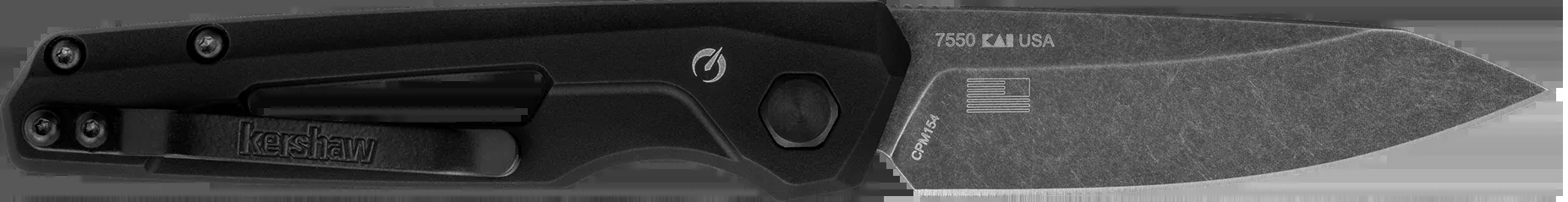 Kershaw Launch 11 Automatic Folding Knife — CPM 154 BlackWash Blade, Black Aluminum Handle, 7550