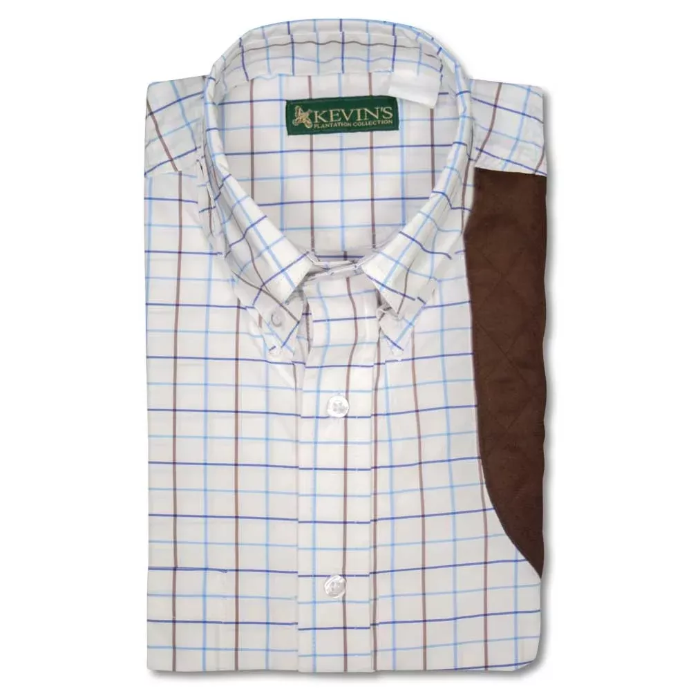 Kevin's Blue/Brown Performance Tattersall Left Hand Long Sleeve Shooting Shirt