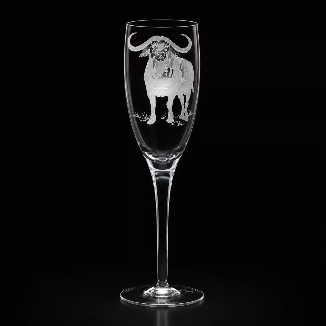 Kevin's Crystal African Theme 7 oz Champagne Glasses (Set of 6)