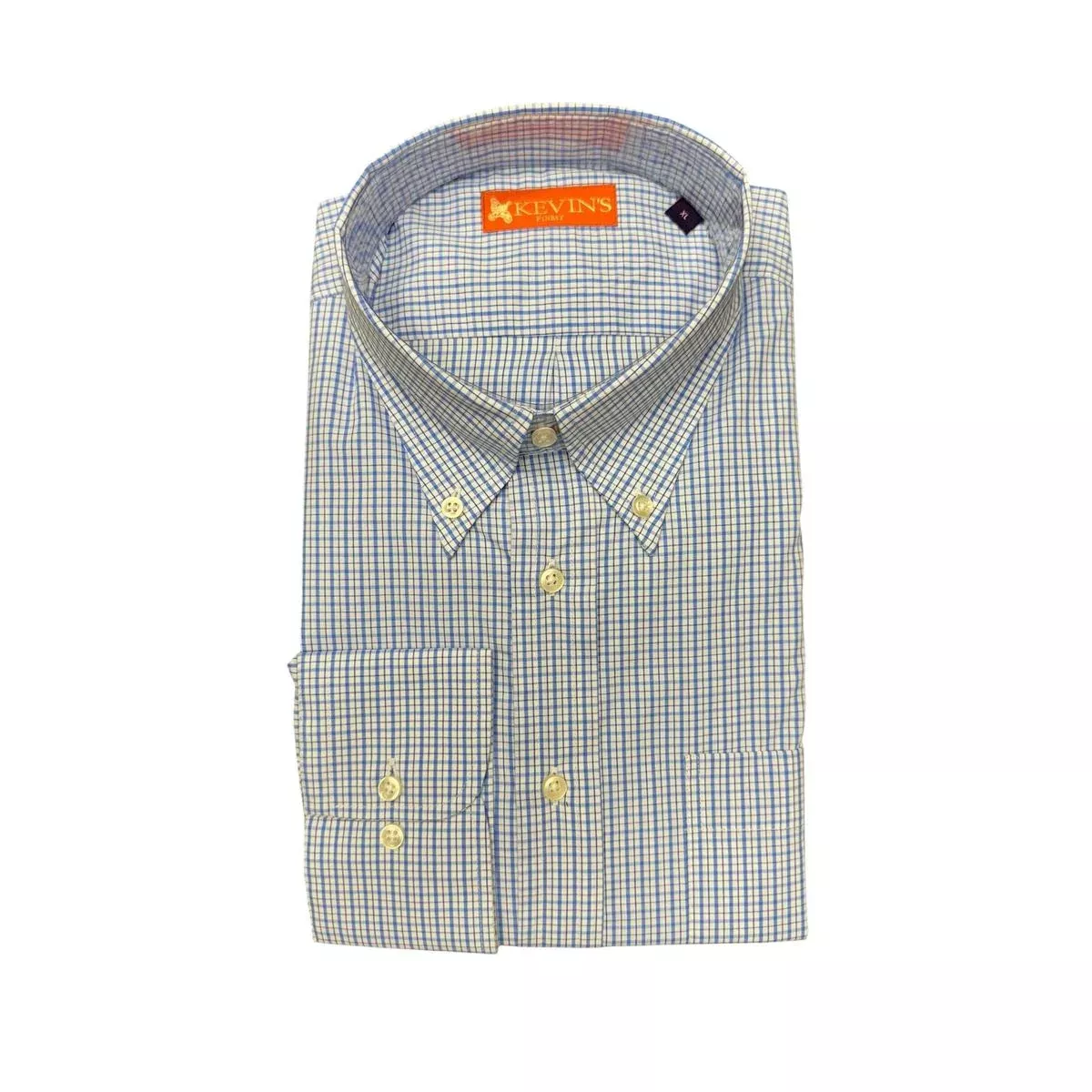 Kevin's Finest Men's Blue Graph Check Woven Cotton Shirt