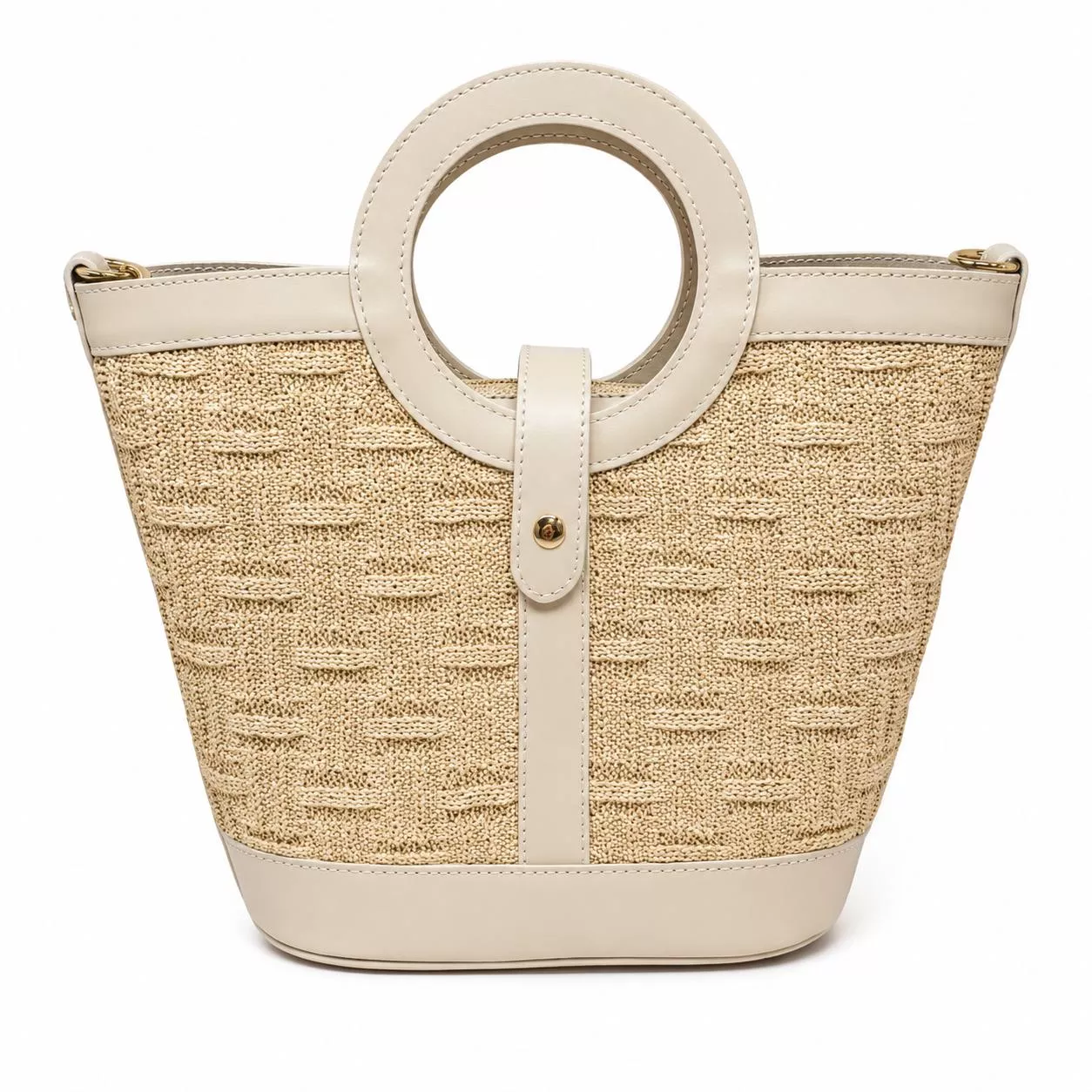Kevin's Leather & Raffia Tote Bag