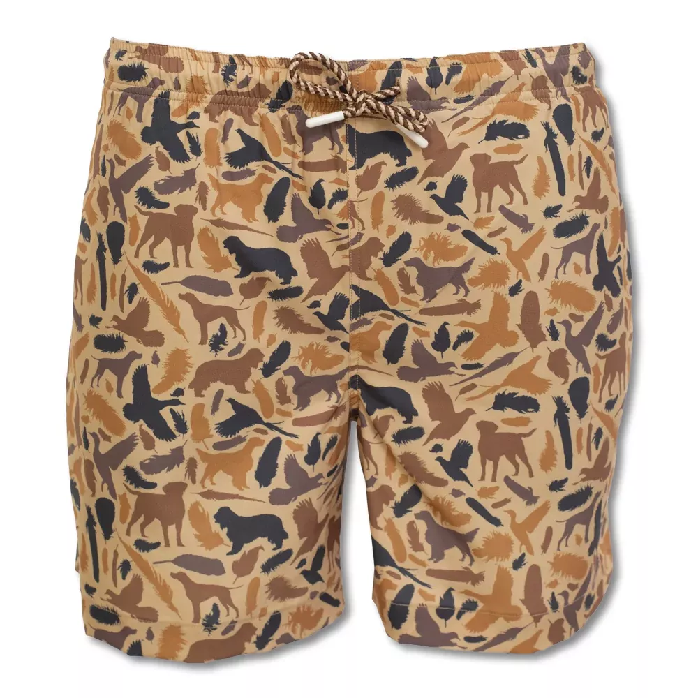 Kevin's Men's Dog Feather Camo Swim Trunks
