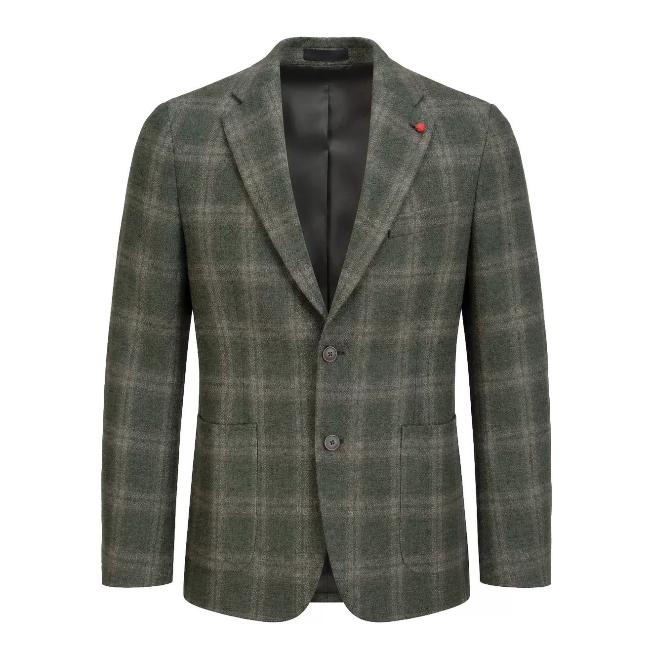 Kevin's Olive Windowpane Wool and Cashmere Sports Coat