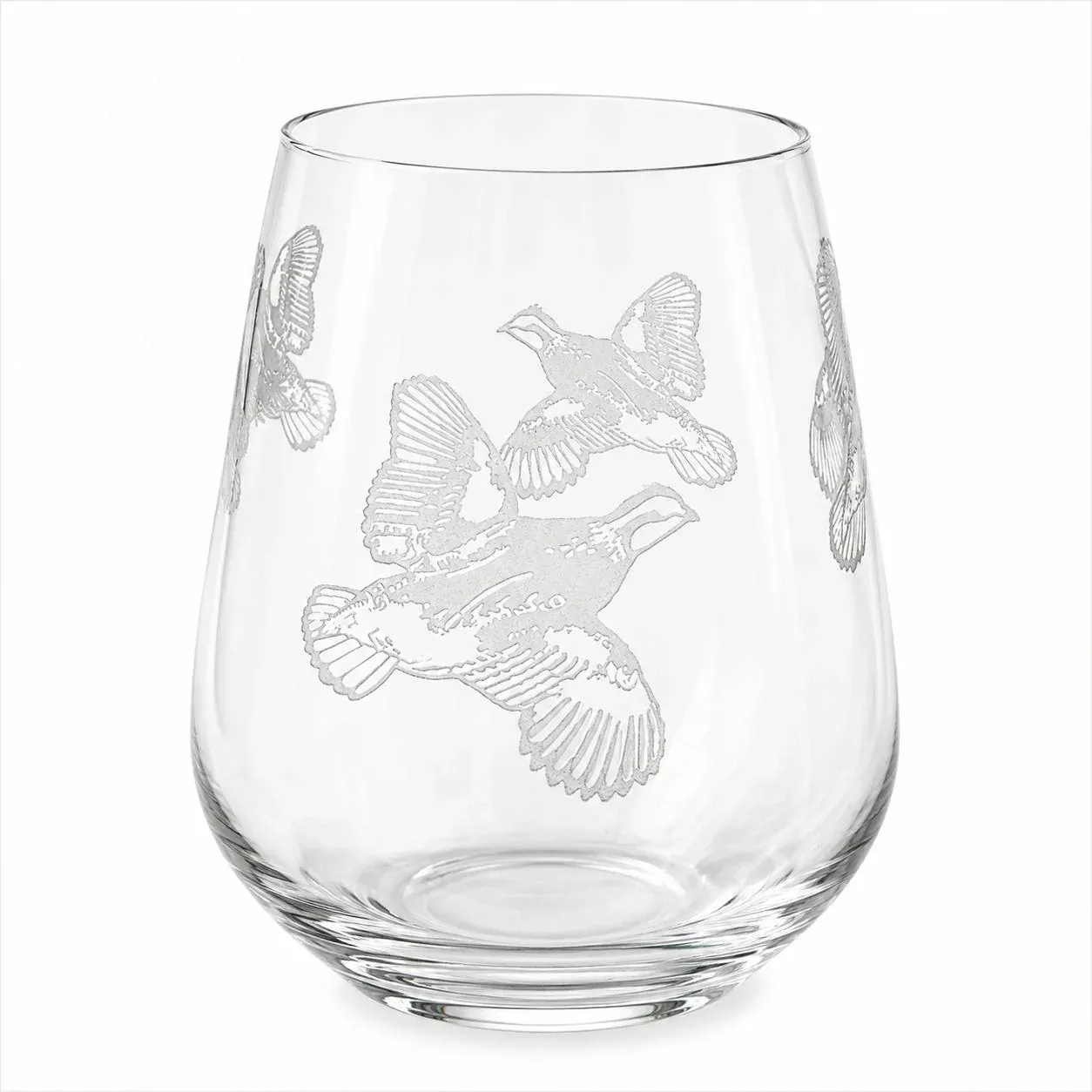 Kevin's Quail 18 oz Stemless Wine Glass