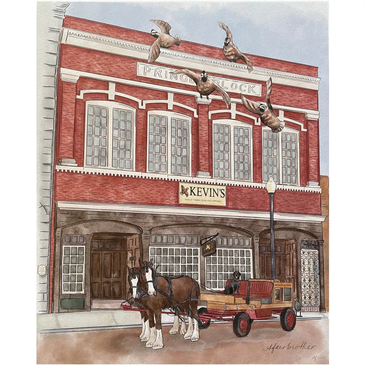 Kevin's Storefront Illustrated Print