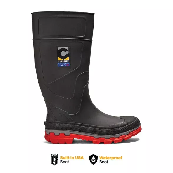 Kickaxe 15" Waterproof Rubber Boot - Grey/Orange