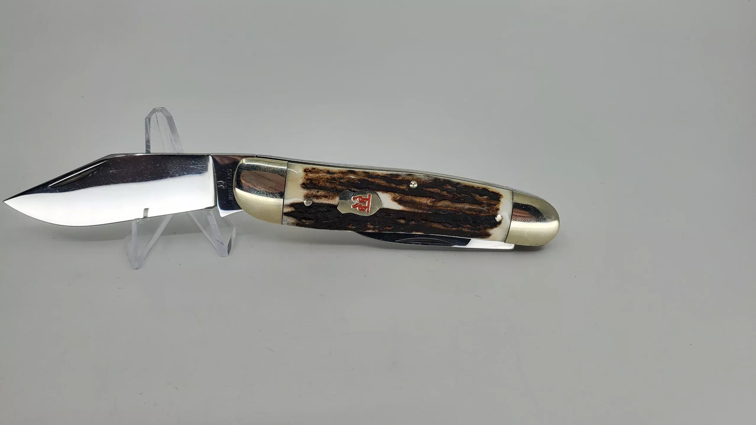 Kissing Crane Burnt Bone 3 Blade Drop Point Pocket Knife