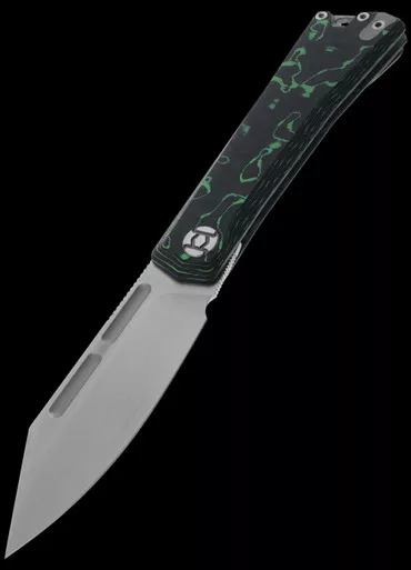 Kunwu Geezer Carbon Fibre Green Folding Knife