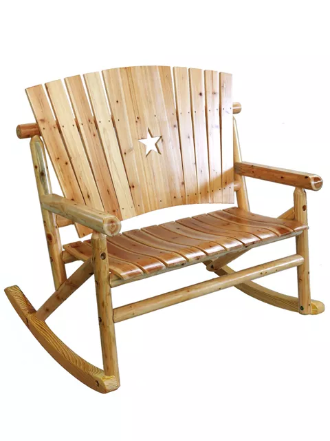 Leigh Country Double Rocking Chair With Star