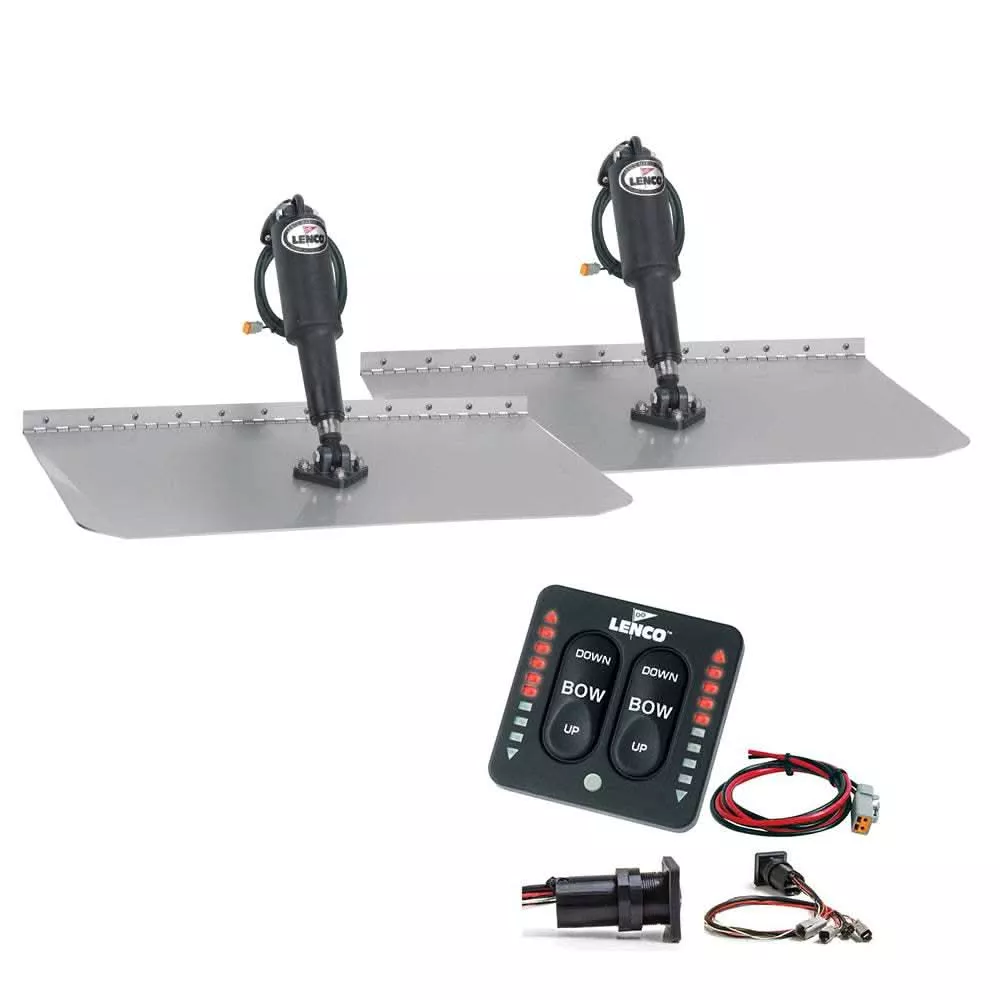 Lenco 12" x 12" Standard Trim Tab Kit with LED Indicator Switch Kit 12V - 15109-103