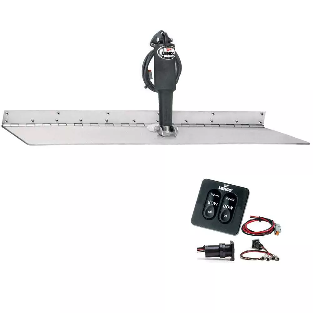 Lenco 12" x 30" Super Strong Trim Tab Kit with Standard Tactile Switch Kit 12V - TT12X30SS