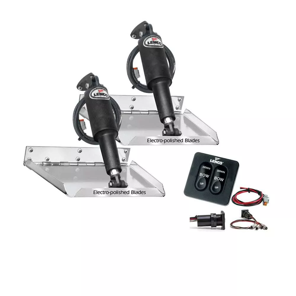 Lenco 12" x 9" Standard Performance Trim Tab Kit with Standard Tactile Switch Kit 12V - RT12X9