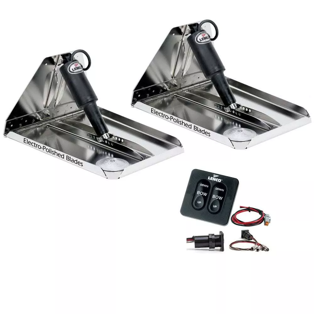 Lenco 17" x 12" Extreme Duty Performance Trim Tab Kit with Standard Tactile Switch Kit 12V - RT17X12XD