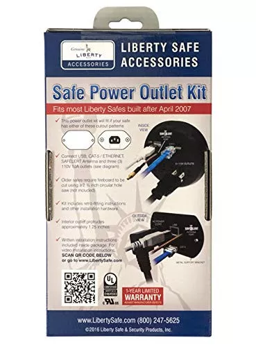 Liberty Safe Power Outlet Kit with USB, Ethernet for Dehumidifiers & Lights
