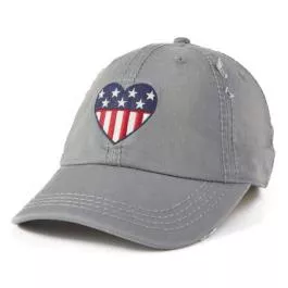 Life Is Good Americana Flag Heart Trucker – Slate Gray