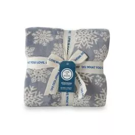 Life is Good Snowflake Plush Throw