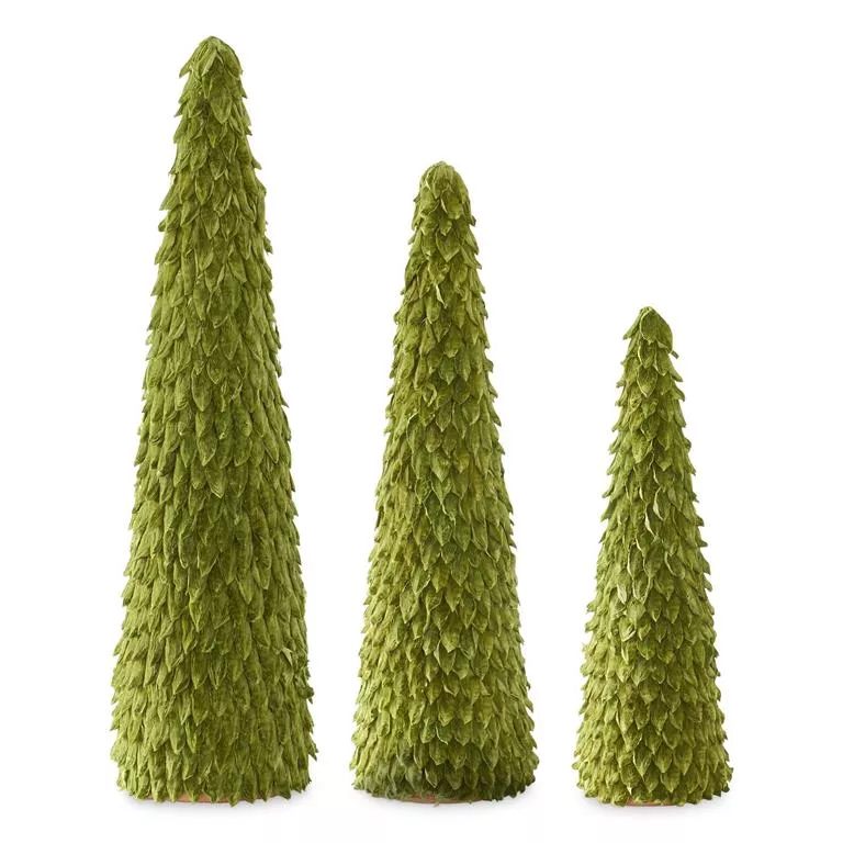 Light Dark Green Petal Leaf Cone Trees