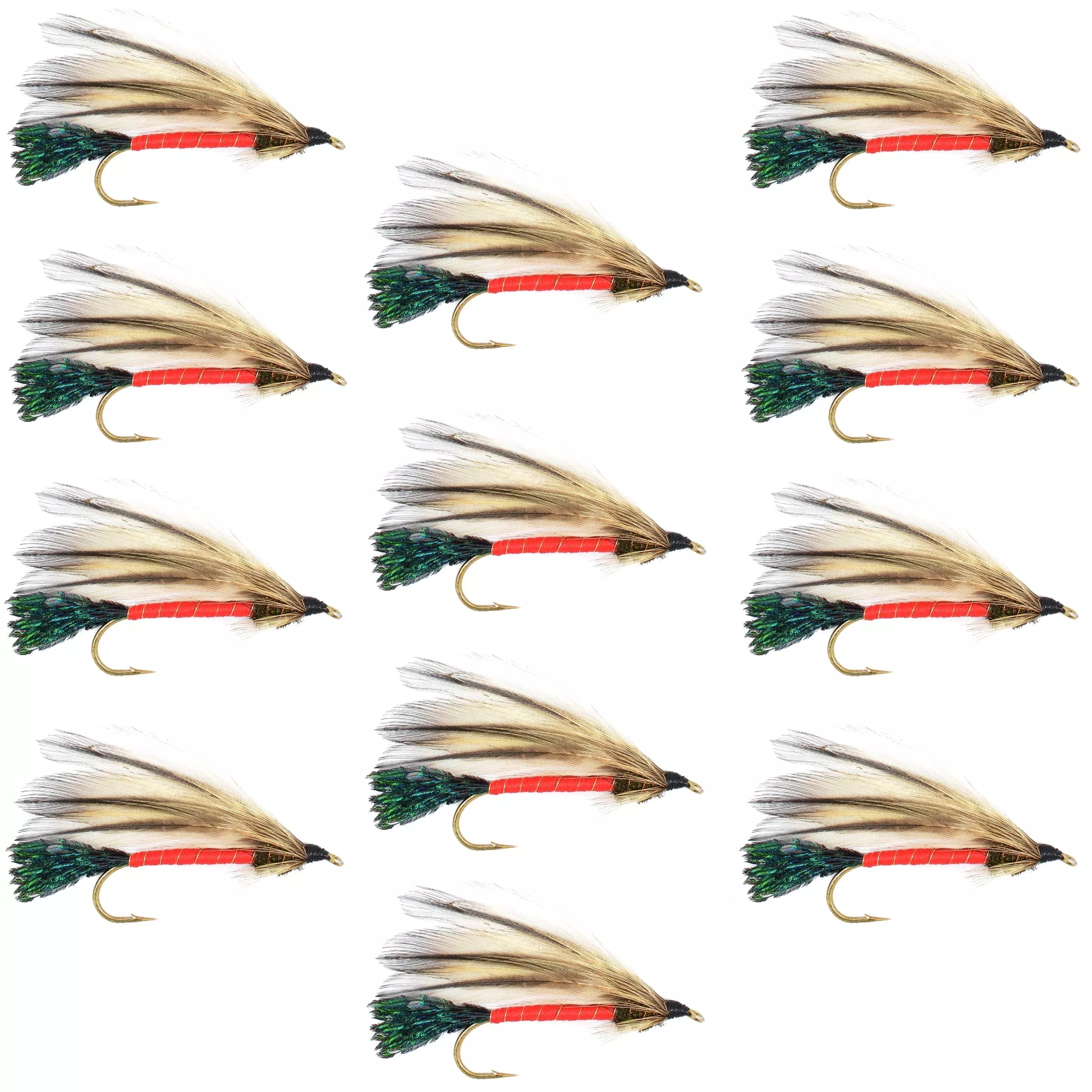 Light Spruce Classic Streamer Flies – Set of 12 – Hook Size 4