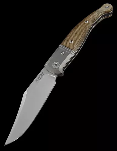 LionSteel Gitano Green Canvas Micarta Folding Knife