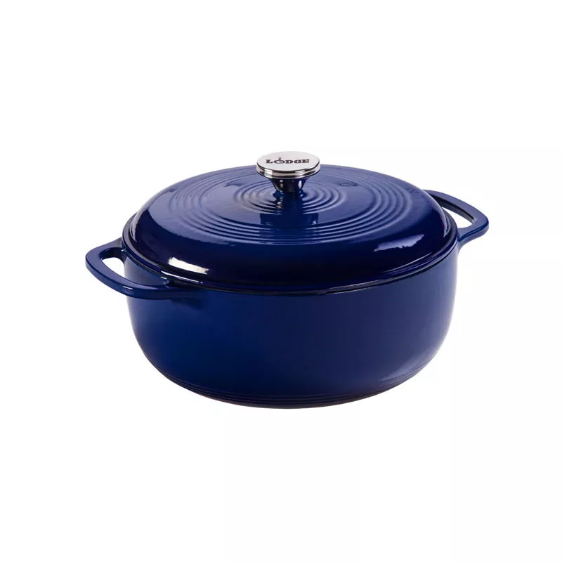 Lodge Logic 6 Quart Indigo Enameled Cast Iron Dutch Oven #EC6D32