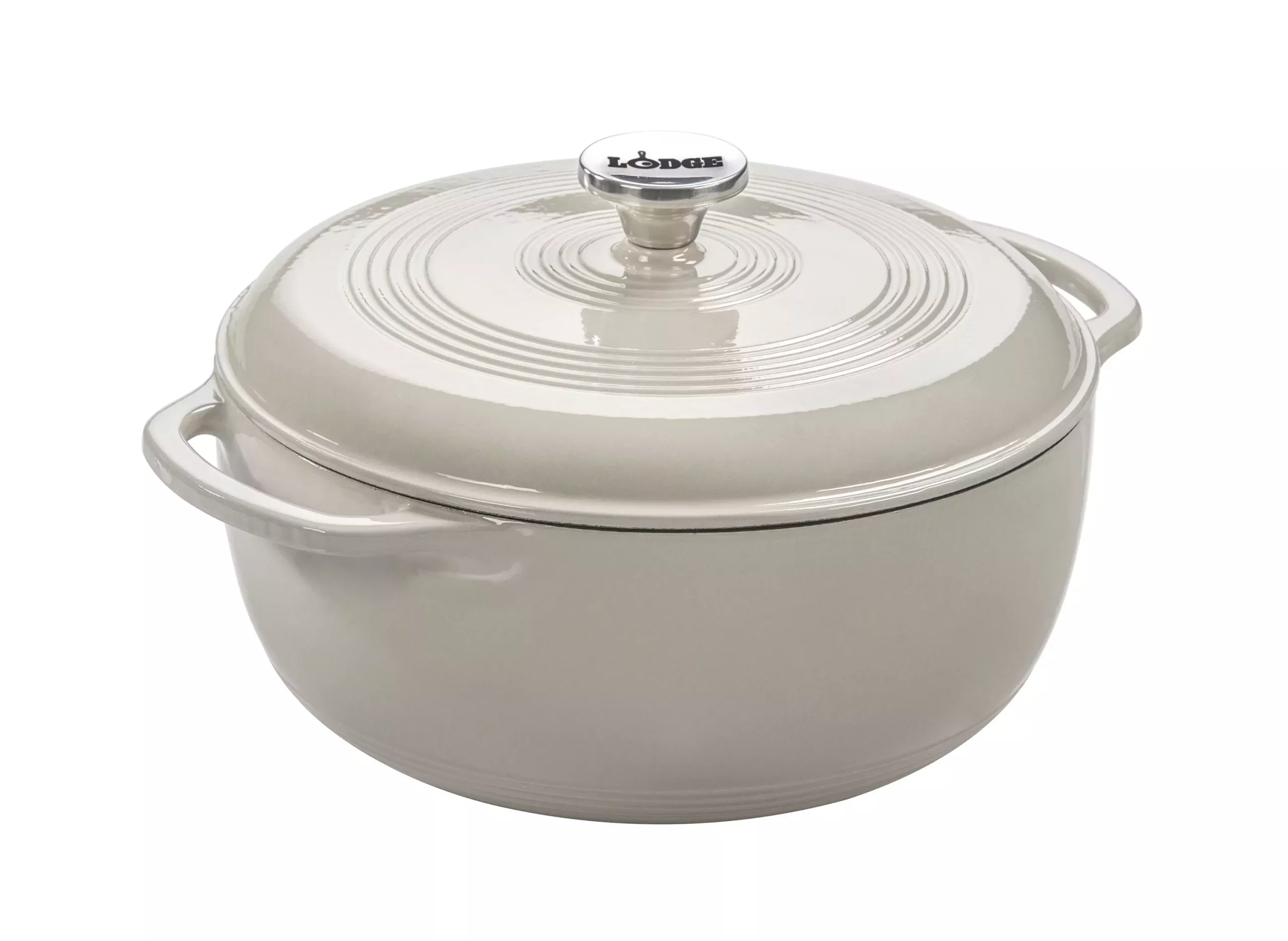 Lodge Logic 6 Quart Oyster Enameled Cast Iron Dutch Oven #EC6D13