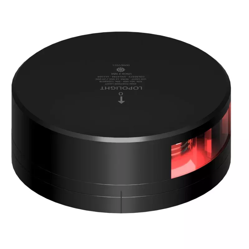 Lopolight Red Port Light – 2NM – Black Housing w/FB Base