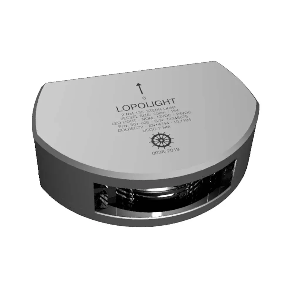 Lopolight Series 301-006 – Stern Light w/Deck Light – 2NM – Vertical Mount – White – Silver Housing [301-006DLX]