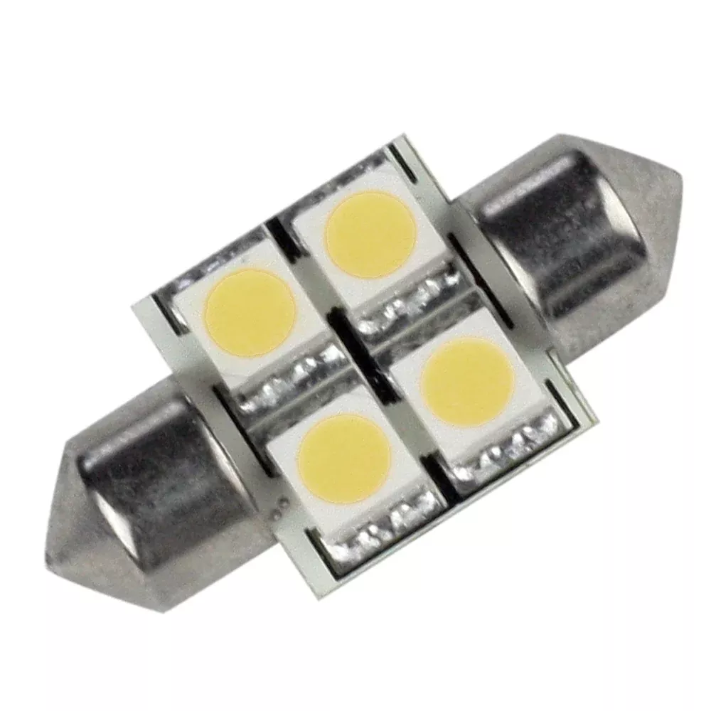 Lunasea Pointed Festoon 4 LED Light Bulb – 31mm – Cool White [LLB-202C-21-00]