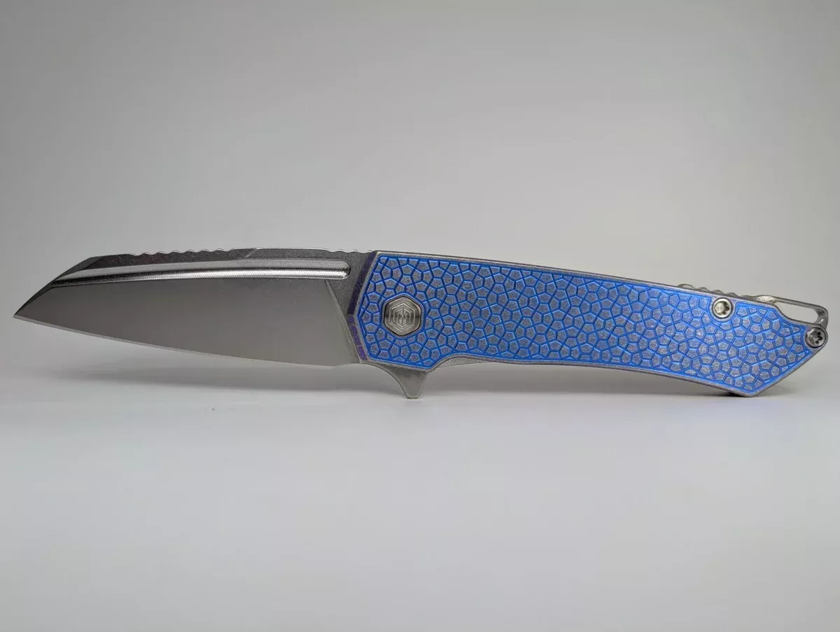 MachineWise Mojave Blurple Ti (S90V | Lightwash | Turtle) Framelock Folding Knife #1330