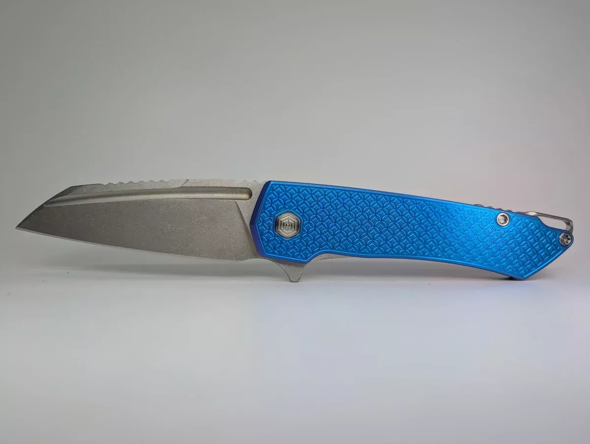 MachineWise Mojave E-Blue (S90V | Lightwash | Mosaic) Framelock Folding Knife #1190 *BLEM*