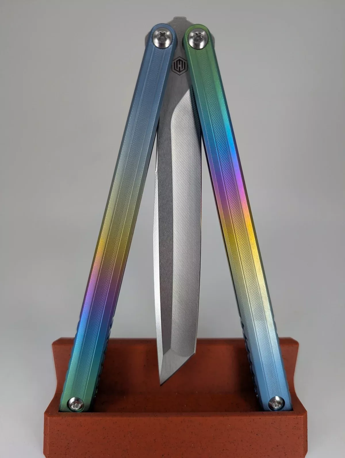 MachineWise OPUS V2 Rainbow Titanium Live Blade Balisong #675