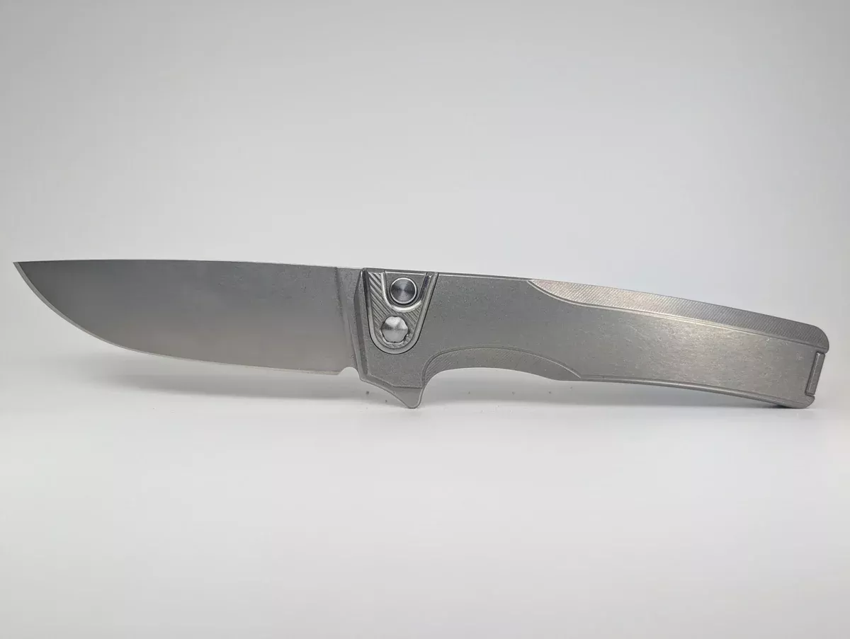 MachineWise Sonora Raw (S90V | Ti Bolster | Smooth Handle) Button Lock Folding Knife #2140 *BLEM*