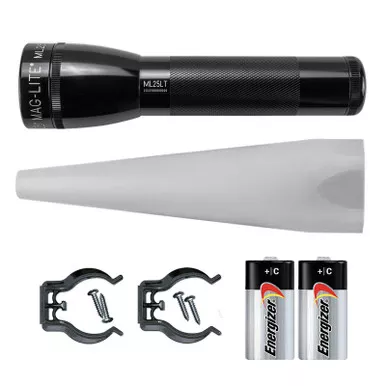 Maglite ML25LT-I2TQG ML25LT LED 2-Cell C Flashlight, Outdoor Adventure Pack, Black