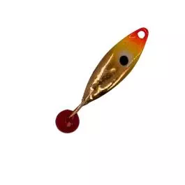 Mark's Custom Tackle Rocker Ice Jig - 6 mm - UV Copper - Red Bead