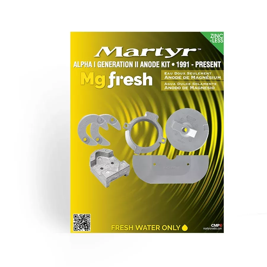 Martyr Magnesium Anode Kit -MerCruiser Alpha I Generation II Engine 1991 To Present• CMALPHAKITM