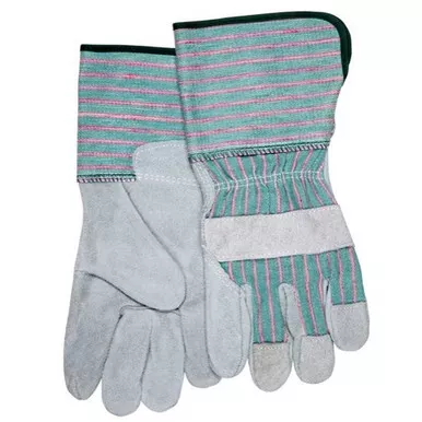 MCR Safety 1231 Long Gauntlet Split Leather Palm Work Gloves w/ 4.5" Rubberized Cuff