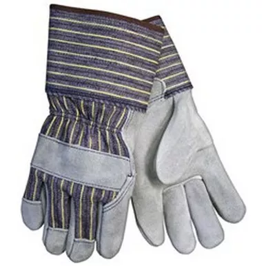 MCR Safety 1410A Split Leather Palm Work Gloves w/ 4.5" Plasticized Gauntlet Cuff