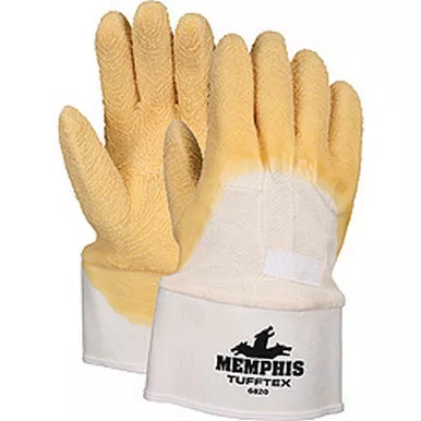 MCR Safety 6820 Memphis Tufftex™ Rubber Coated Canvas, Crinkle Texture Finish Work Gloves w/ Plasticized Cuff