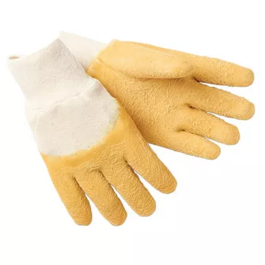 MCR Safety 6830 Latex Rubber Coated, Crinkle Texture Finish, Jersey Lining Work Gloves w/ Knit Wrist