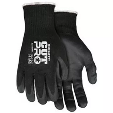 MCR Safety 92720HF Cut Pro 10 Gauge HyperMax™ Shell, Black Nitrile Foam Coated Palm & Fingertips, Cut & Puncture Resistant Work Gloves