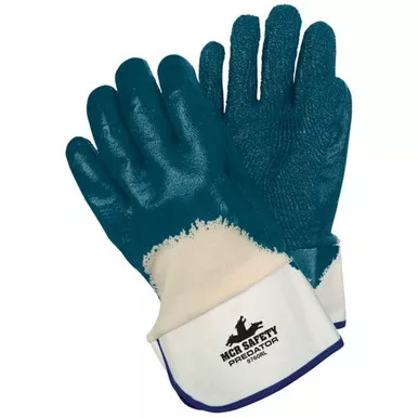 MCR Safety 9760R Predator Over the Knuckle Rough Nitrile Coated Palm, Jersey Lined, ActiFresh Treated Work Glove w/ Safety Cuff