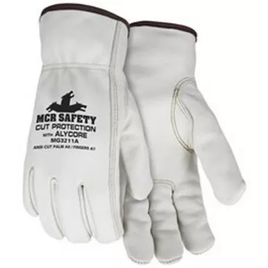 MCR Safety MG3211A Select Cow Leather, Alycore™ Lined Cut Resistant Drivers Work Gloves w/ Keystone Thumb