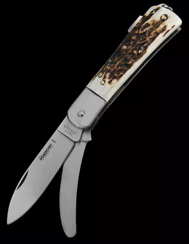 Mercury Hunter Stag Two Use Lock Back Zip Penknife