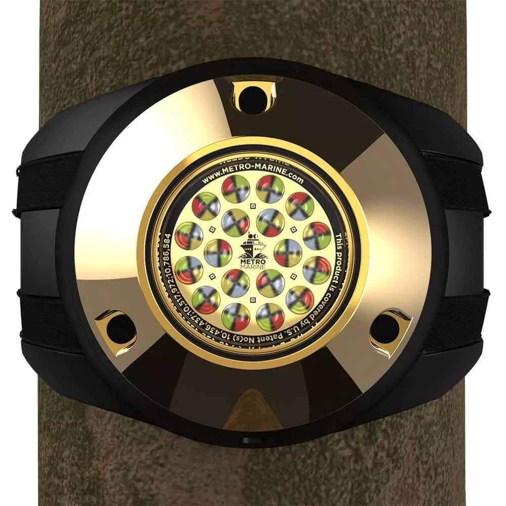Metro Marine High-Output Piling Mount Underwater Light w/Intelligent Full Spectrum LEDs – RGBW, 90 Beam
