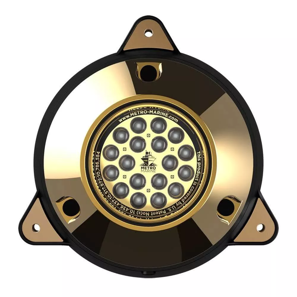 Metro Marine High-Output Surface Mount Underwater Light w/Intelligent Monochromatic LEDs – Aqua, 45 Beam